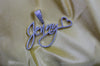 Cut Out style Cursive name plate Genuine Diamond Custom pendant