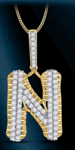 10k Genuine Diamond Buff Letters Initials A-Z