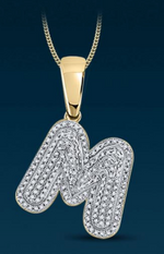 10k Genuine Diamond Bubble Letters Initials A-Z