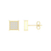 10KT 0.09- 0.10CT D- EARRINGS  "SQUARE"