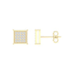 10KT 0.09- 0.10CT D- EARRINGS  "SQUARE"