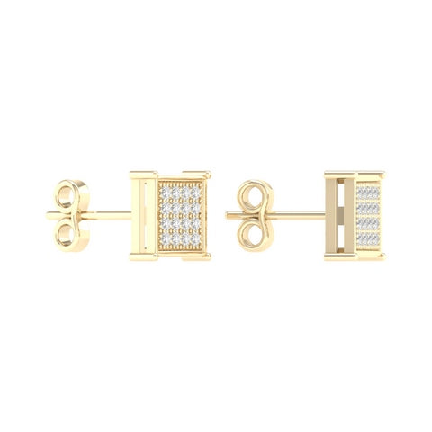 10KT 0.09- 0.10CT D- EARRINGS  "SQUARE"