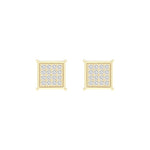 10KT 0.09- 0.10CT D- EARRINGS  "SQUARE"