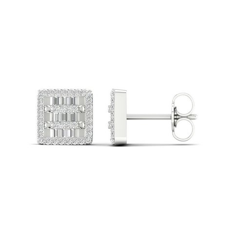 10K 0.33CT D-BAGUETTES EARRING