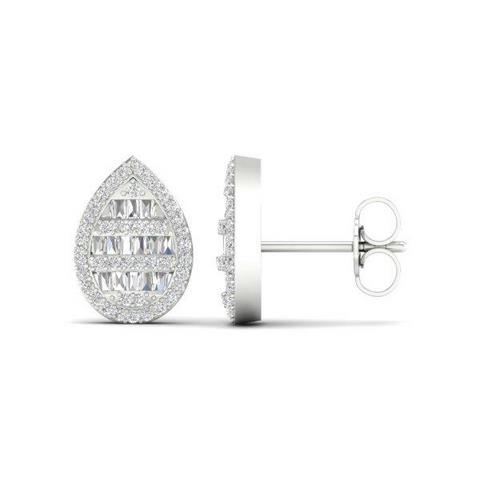 10K 0.50CT D-BAGUETTE EARRINGS