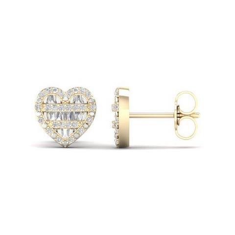 10K 0.22CT D-BAGUETTE EARRINGS "HEART"