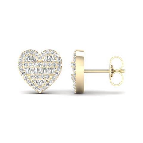 10K 0.42CT D-BAGUETTE EARRINGS "HEART "