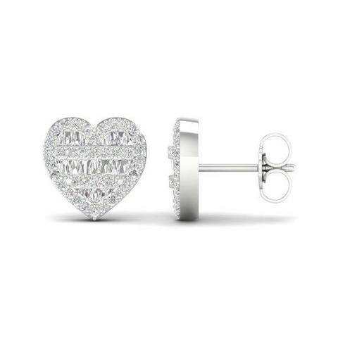 10K 0.42CT D-BAGUETTE EARRINGS "HEART"