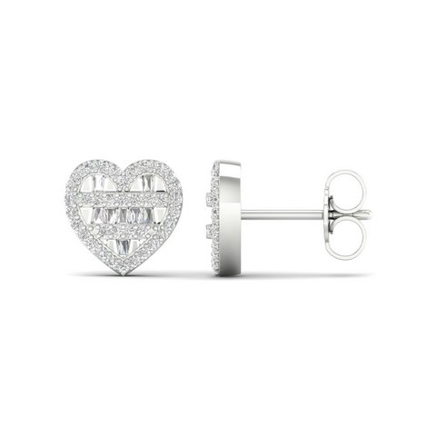 10K 0.33CT D-BAGUETTE EARRINGS "HEART"