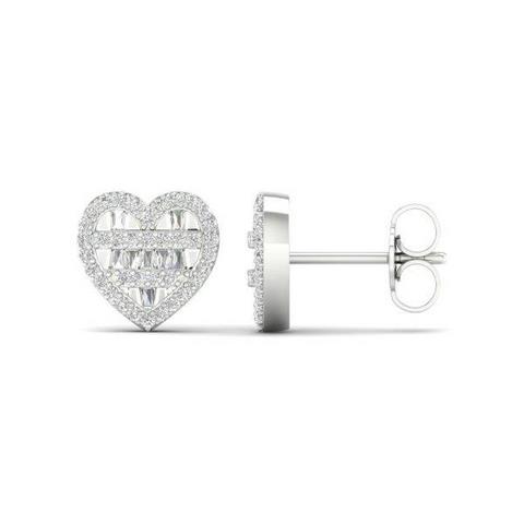 10K 0.33CT D-BAGUETTE EARRINGS  "HEART"