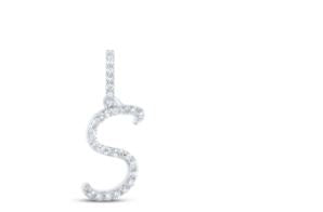 1/10CTW-DIA NICOLE INITIAL "S" PENDANT 10K