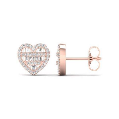 10K 0.33CT D-BAGUETTE EARRINGS "HEART"