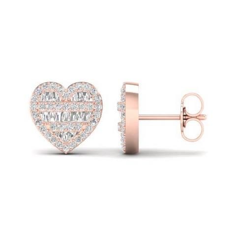 10K 0.42-0.50CT D-BAGUETTE EARRINGS "HEART"