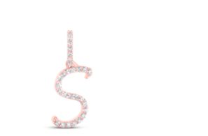 1/10CTW-DIA NICOLE INITIAL "S" PENDANT 10K