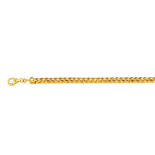 10KY 5.3MM SOLID DIAMOND CUT FRANCO 16 CHAIN NECKLACE",10K 5.3MM YELLOW GOLD SOLID DIAMOND CUT FRANCO 16 CHAIN NECKLACE""