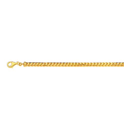 10KY 4.5MM SOLID DIAMOND CUT FRANCO 16 CHAIN NECKLACE",10K 4.5MM YELLOW GOLD SOLID DIAMOND CUT FRANCO 16 CHAIN NECKLACE""