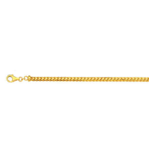 10KY 3.9MM SOLID DIAMOND CUT FRANCO 16 CHAIN NECKLACE",10K 3.9MM YELLOW GOLD SOLID DIAMOND CUT FRANCO 16 CHAIN NECKLACE""