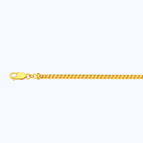 10KY 2.8MM SOLID DIAMOND CUT FRANCO 16 CHAIN NECKLACE",10K 2.8MM YELLOW GOLD SOLID DIAMOND CUT FRANCO 16 CHAIN NECKLACE""