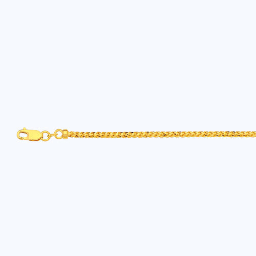 10KY 2.2MM SOLID DIAMOND CUT FRANCO 16 CHAIN NECKLACE",10K 2.2MM YELLOW GOLD SOLID DIAMOND CUT FRANCO 16 CHAIN NECKLACE""