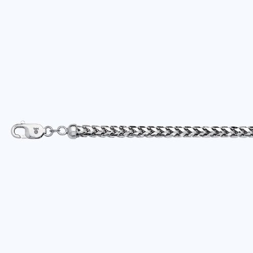 10KW 5.3MM SOLID DIAMOND CUT FRANCO 16 CHAIN NECKLACE",10K 5.3MM WHITE GOLD SOLID DIAMOND CUT FRANCO 16 CHAIN NECKLACE""