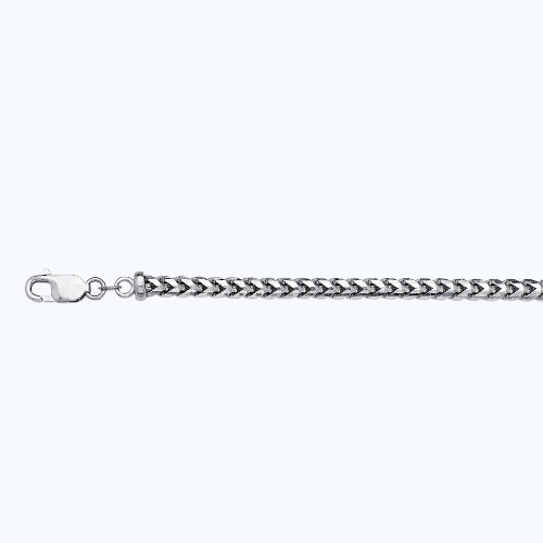 10KW 4.5MM SOLID DIAMOND CUT FRANCO 16 CHAIN NECKLACE",10K 4.5MM WHITE GOLD SOLID DIAMOND CUT FRANCO 16 CHAIN NECKLACE""