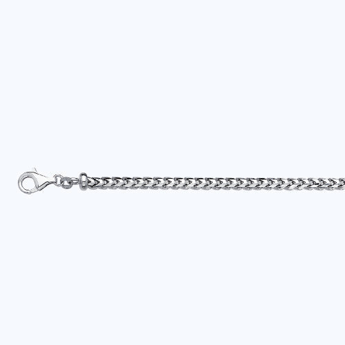 10KW 3.9MM SOLID DIAMOND CUT FRANCO 16 CHAIN NECKLACE",10K 3.9MM WHITE GOLD SOLID DIAMOND CUT FRANCO 16 CHAIN NECKLACE""