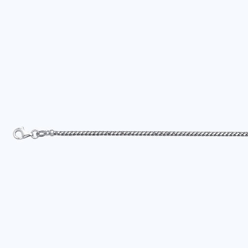 10KW 1.8MM SOLID DIAMOND CUT FRANCO 16 CHAIN NECKLACE",10K 1.8MM WHITE GOLD SOLID DIAMOND CUT FRANCO 16 CHAIN NECKLACE""