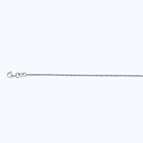 10KW 1.1MM SOLID DIAMOND CUT FRANCO 16 CHAIN NECKLACE",10K 1.1MM WHITE GOLD SOLID DIAMOND CUT FRANCO 16 CHAIN NECKLACE""