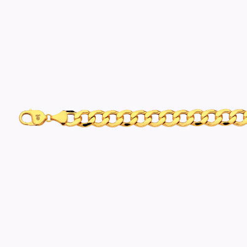 10KY 10.5MM HOLLOW CURB 16 CHAIN NECKLACE"