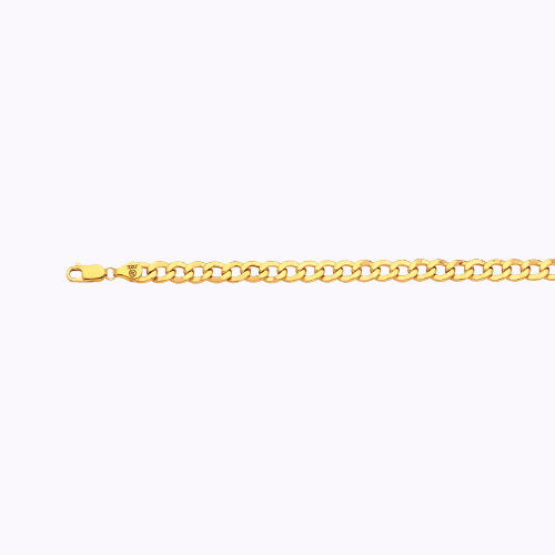 10KY 6.5MM HOLLOW CURB 20 CHAIN NECKLACE"