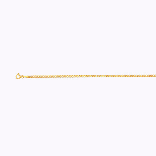 10KY 2MM HOLLOW CURB 22 CHAIN NECKLACE"