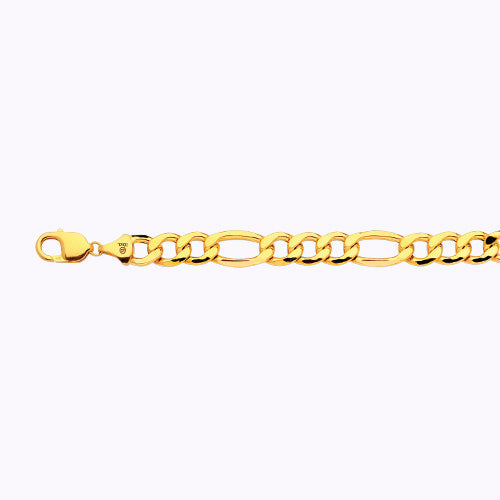 10KY 12MM HOLLOW FIGARO 20 CHAIN NECKLACE"