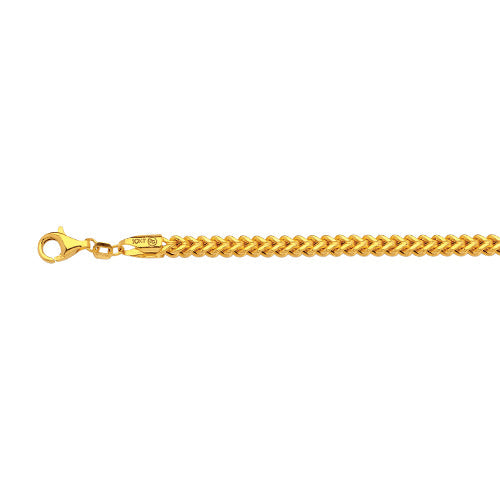 10KY 4MM HOLLOW FRANCO 16 CHAIN NECKLACE"