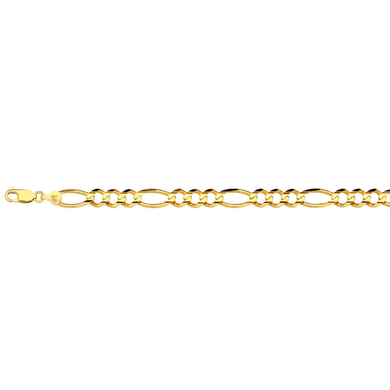 10KY 8MM SOLID FIGARO 16 CHAIN NECKLACE",10K 8MM YELLOW GOLD SOLID FIGARO 16 CHAIN NECKLACE""