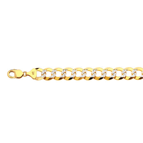 10K 14MM SOLID PAVE CUBAN 16 CHAIN NECKLACE",10K 14MM SOLID PAVE CUBAN 16 CHAIN NECKLACE""