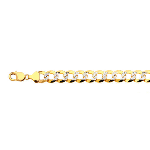 10K 13MM SOLID PAVE CUBAN 18 CHAIN NECKLACE",10K 13MM SOLID PAVE CUBAN 18 CHAIN NECKLACE""