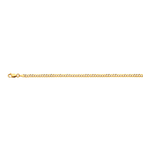 10K 3MM SOLID PAVE CUBAN 16 CHAIN NECKLACE",10K 3MM SOLID PAVE CUBAN 16 CHAIN NECKLACE""