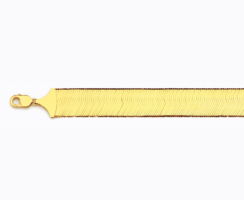 10KY 20MM HERRINGBONE 16 CHAIN NECKLACE",10K 20MM YELLOW GOLD HERRINGBONE 16 CHAINNECKLACE""