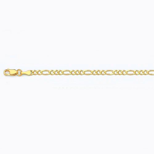 10KY 2.5MM SOLID FIGARO 16 CHAIN NECKLACE",10K 2.5MM YELLOW GOLD SOLID FIGARO 16 CHAIN NECKLACE""