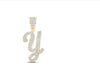 7/8CTW-DIA NICOLE INITIAL "Y"  PENDANT 10K