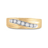 10kt Yellow Gold Mens Round Diamond Wedding Band Ring 1/4 Cttw