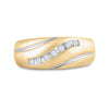 10kt Yellow Gold Mens Round Diamond Single Row Band Ring 1/4 Cttw