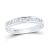 14kt White Gold Womens Princess Diamond Wedding Band 1/2 Cttw