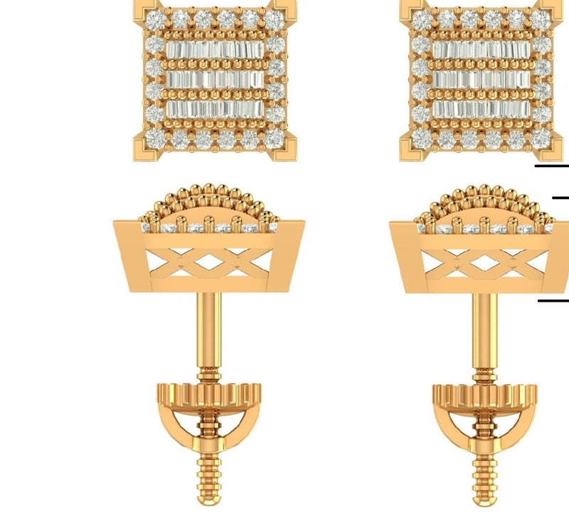 10K 0.52-0.54CT D-BAGUETTE EARRINGS