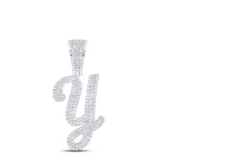 7/8CTW-DIA NICOLE INITIAL "Y"  PENDANT 10K