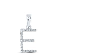 1/10CTW-DIA NICOLE INITIAL "E" PENDANT 10K