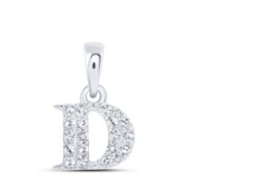 1/10CTW-DIA NICOLE INITIAL "D" PENDANT 10K