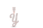 7/8CTW-DIA NICOLE INITIAL "Y"  PENDANT 10K