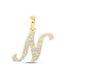 1/6CTW-DIA NICOLE INITIAL "N" PENDANT 10K