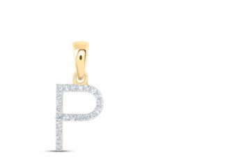 1/10CTW-DIA NICOLE INITIAL "P" PENDANT 10K